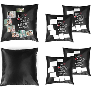 Personalized I love you to the moon and back pillowcase (7 panels)