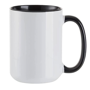 15oz Customizable Black and White Mug