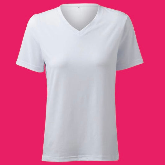 Personalized Womens White V-neck